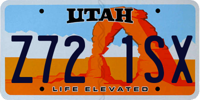UT license plate Z721SX