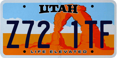 UT license plate Z721TF
