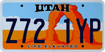 UT license plate Z721YP