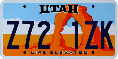 UT license plate Z721ZK