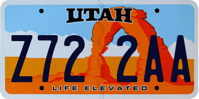 UT license plate Z722AA
