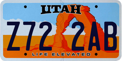 UT license plate Z722AB