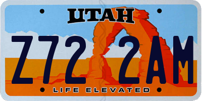 UT license plate Z722AM