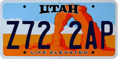 UT license plate Z722AP