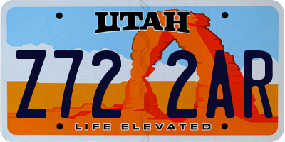 UT license plate Z722AR