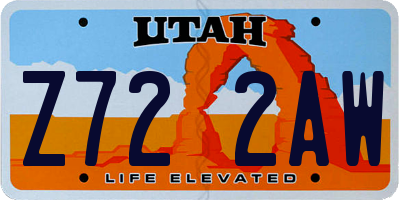 UT license plate Z722AW