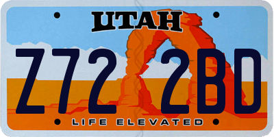 UT license plate Z722BD
