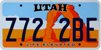 UT license plate Z722BE