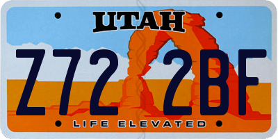 UT license plate Z722BF