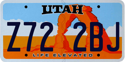 UT license plate Z722BJ