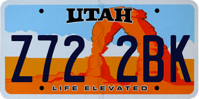 UT license plate Z722BK