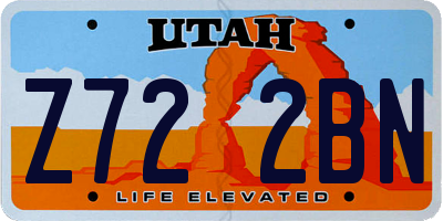 UT license plate Z722BN