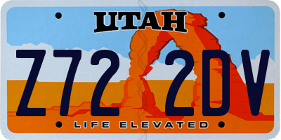 UT license plate Z722DV