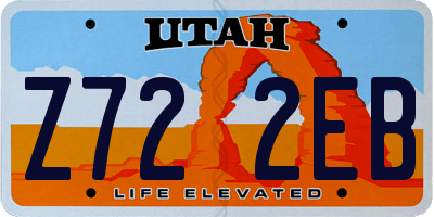 UT license plate Z722EB