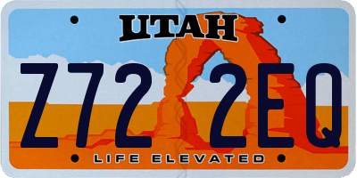 UT license plate Z722EQ