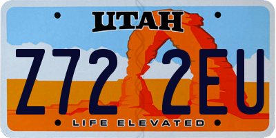 UT license plate Z722EU