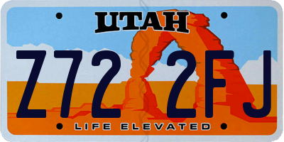UT license plate Z722FJ