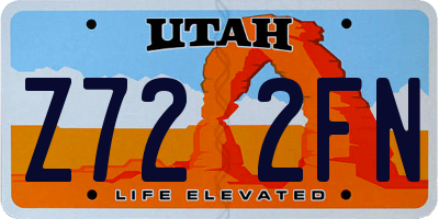 UT license plate Z722FN