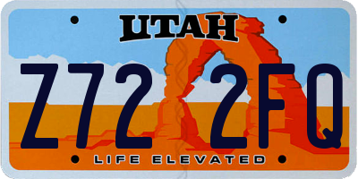 UT license plate Z722FQ