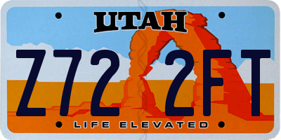 UT license plate Z722FT