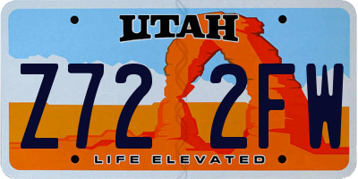 UT license plate Z722FW