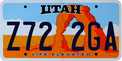 UT license plate Z722GA