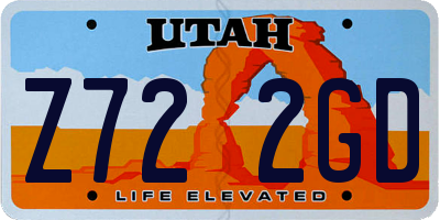 UT license plate Z722GD