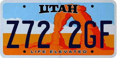 UT license plate Z722GF
