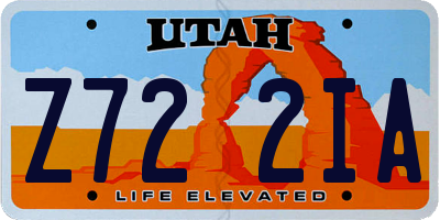 UT license plate Z722IA