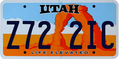 UT license plate Z722IC