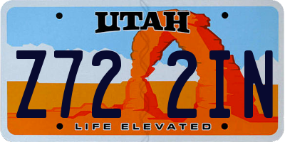 UT license plate Z722IN