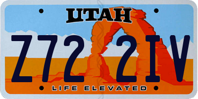 UT license plate Z722IV