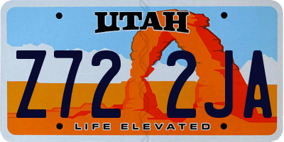 UT license plate Z722JA