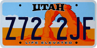 UT license plate Z722JF