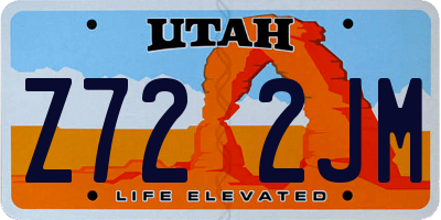 UT license plate Z722JM