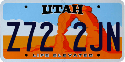 UT license plate Z722JN
