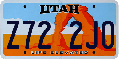 UT license plate Z722JO