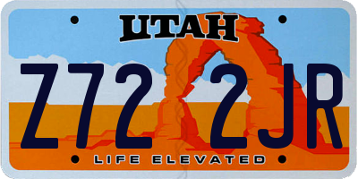 UT license plate Z722JR