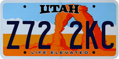 UT license plate Z722KC