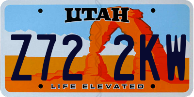 UT license plate Z722KW