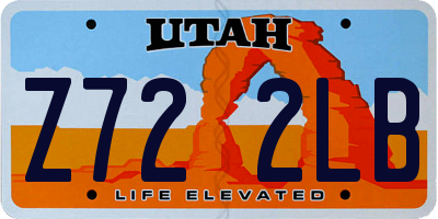 UT license plate Z722LB