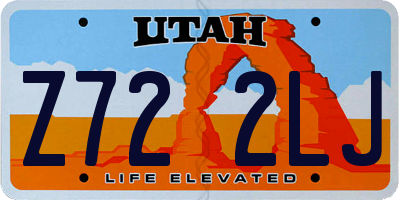 UT license plate Z722LJ