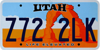 UT license plate Z722LK