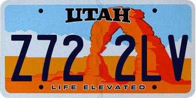 UT license plate Z722LV