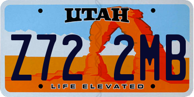 UT license plate Z722MB