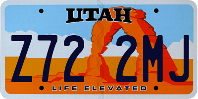 UT license plate Z722MJ