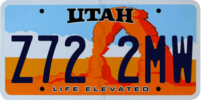UT license plate Z722MW