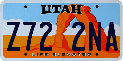 UT license plate Z722NA