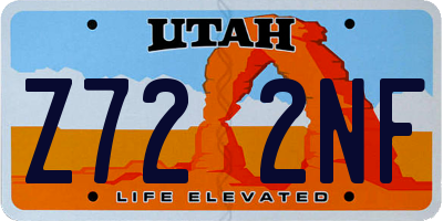 UT license plate Z722NF