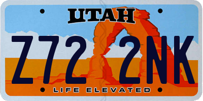 UT license plate Z722NK